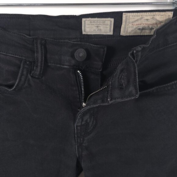 ALL SAINTS SPITALFIELDS BRODIE LOW‎ RISE CROPPED SKINNY Jeans Zip Hem Size W28 - Picture 5 of 16